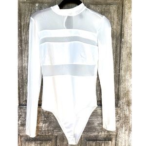 Forever 21 mesh long sleeve Bodysuit